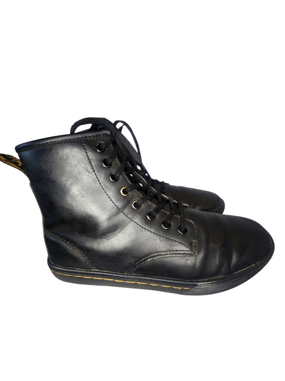 WOMENS Dr. MARTENS SHERIDAN BLACK LEATHER 8 Eye Boots! Size 7